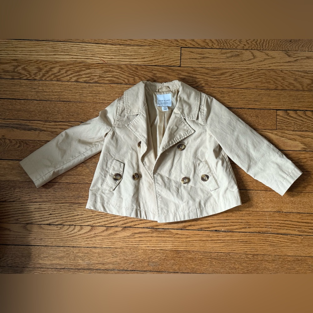 Janie and Jack Khaki Pea Coat for Kids - Size 2